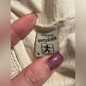 Sporty & Rich Cream linen shorts